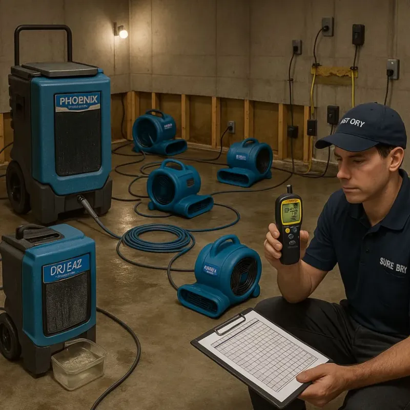 Structural Drying and Dehumidification process in Pantops, VA
